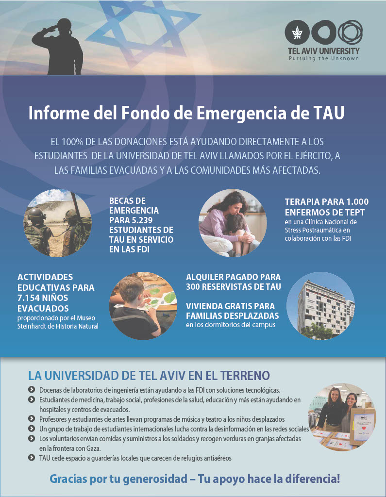 INFORME DEL FONDO DE EMERGENCIA DE LA UNIVERSIDAD DE TEL AVIV