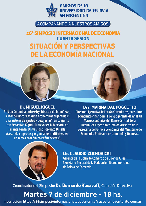 MARTES 7 DE DICIEMBRE A LAS 18.00 HS: 4TA SESION: SITUACIN Y PERSPECTIVAS DE LA ECONOMA NACIONAL